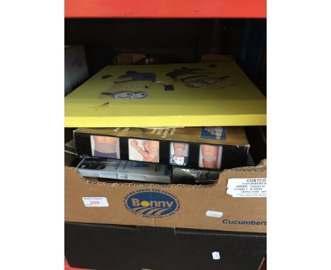 2 BOXES INCLUDING PICTURES, PRINT, DVDs ETC.