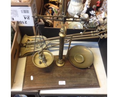 BRASS BALANCE SCALES AND FIRE TOOLS     RTO