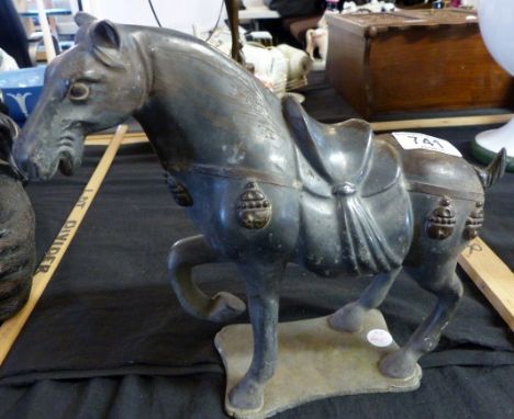 Large cast metal model of a horse, Tang Dynasty style