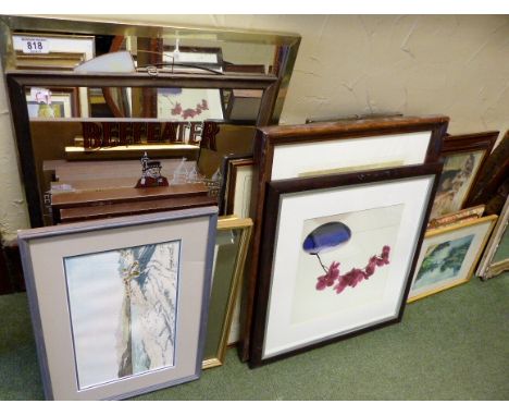 Nineteen prints and mirrors including Beefeater Dry Gin