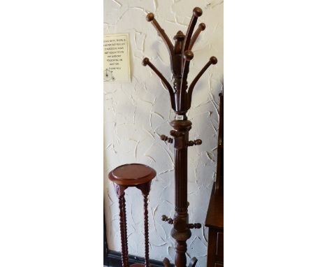 Barleytwist planter and a hat and coat stand