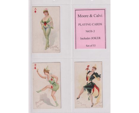 Cigarette cards, USA, Moore &amp; Calvi, Playing Card Inset, Set 3, 'X' size (set, 53 cards) (a few with slight marks, mostly