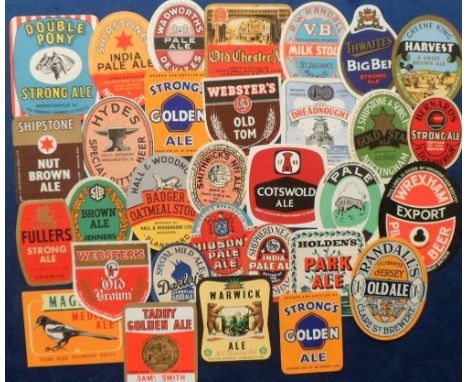 Beer labels, a mixed selection of approx. 30 labels, various shapes, sizes and breweries inc. Wadworth's Devizes, Strong &amp