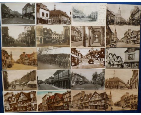 Postcards, Surrey, a comprehensive collection of approx. 40 cards of The Borough Farnham, Surrey, the majority street scenes.