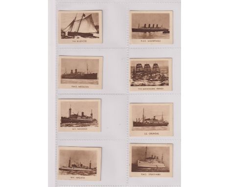 Cigarette cards, Australia, Dudgeon &amp; Arnell's, Famous Ships, 'K' size (set, 55 cards) (vg)