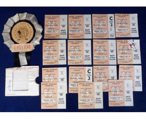 Football, World Cup 1966, London Season Ticket Booklet containing 15 match tickets inc. Final, s/f (x2) (1 with England World