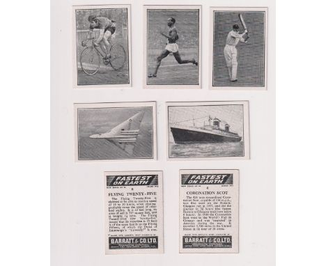 Trade cards, Barratt's, Fastest on Earth, 'M' size (set, 45 cards plus duplicate for no 36) (1 fair, rest gd/vg)
