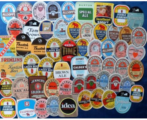 Beer labels, a good mixed selection of approx. 110 labels, various shapes and sizes, many breweries represented, inc. Allsop'
