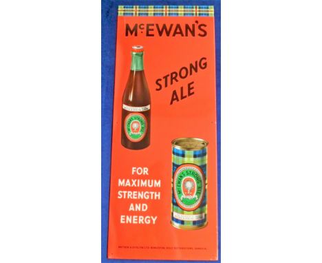 Advertising, Brewery, metal pub/shop sign 'McEwan's Strong Ale' for Jamaican agents Bryden &amp; Evelyn Ltd. Produced by The 