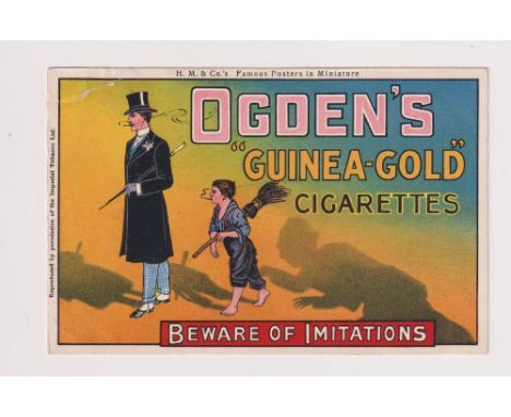 Tobacco advertising, Ogden's, Postcard for Guinea Gold Cigarettes from H M &amp; Co's Famous Posters in Miniature Series (cor