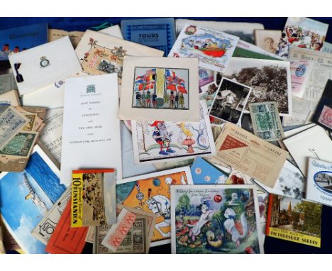 Ephemera and Greetings Cards, an interesting collection of greetings cards dating from the late 19th to the mid 20thC to incl