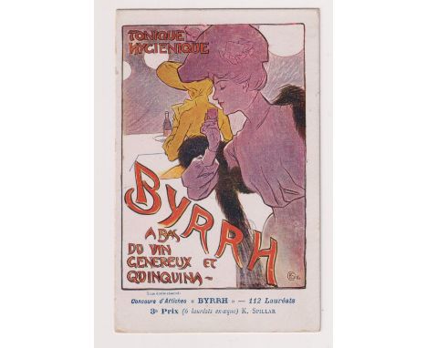 Postcards, Byrrh, Advert 3rd prize K. Spillar (vg) 