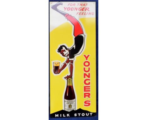 Advertising, Brewery, metal shop/pub sign 'Younger's Milk Stout' (Wm. Younger and Co. Ltd., Edinburgh). Produced by The Metal
