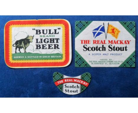 Beer labels, Export labels,  John Jeffrey &amp; Co Ltd, Bull Brand Light Beer , horizontal rectangular label (105mm wide) (sl