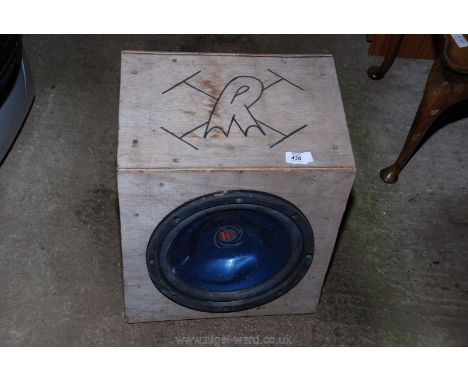 A plywood boxed speaker.