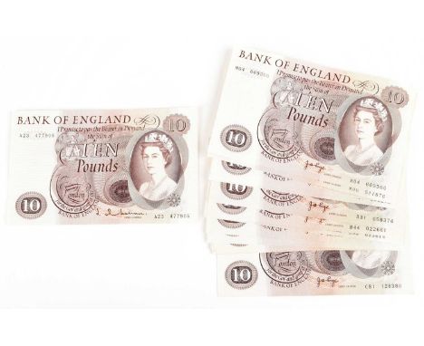 An assortment of various Bank of England Ten Pounds banknotes (20). An assortment of various Bank of England Ten Pounds bankn