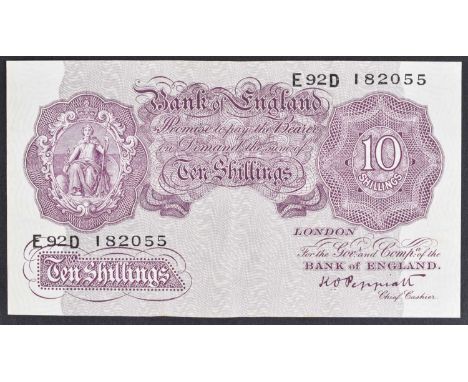 A Ten Shillings, Series "A" Britannia Issue banknote, (October 1940). A Ten Shillings, Series "A" Britannia Issue banknote, (