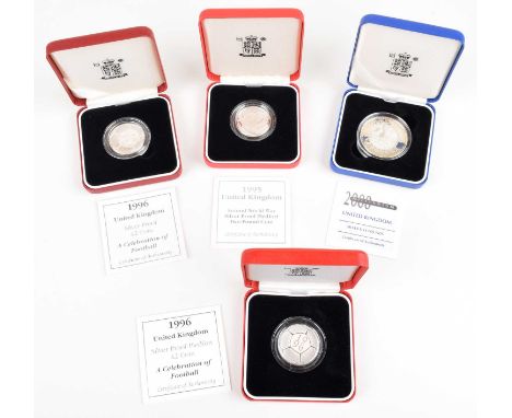 Seventeen cased Royal Mint Silver Proof coins and coin sets (17). Seventeen cased Royal Mint Silver Proof coins and coin sets