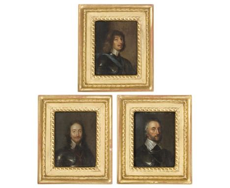                     DYCK,             Anthonis van, Kopie nach(1599 Antwerpen - 1641 London)    3er Satz Porträt-MiniaturenÖl