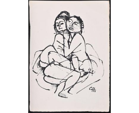                     HOFER,             Karl (Carl)(1878 Karlsruhe - 1955 Berlin)    "Das Nest"Original-Lithografie. Im Druck 