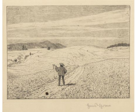                     THOMA,             Hans(1839 Bernau im Schwarzwald - 1924 Karlsruhe)    Landschaft mit LautenspielerBleis