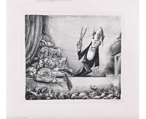                     WEBER,             Andreas Paul(1893 Arnstadt - 1980 Schretstaken)    "Die tapfere Marionette"Lithografie