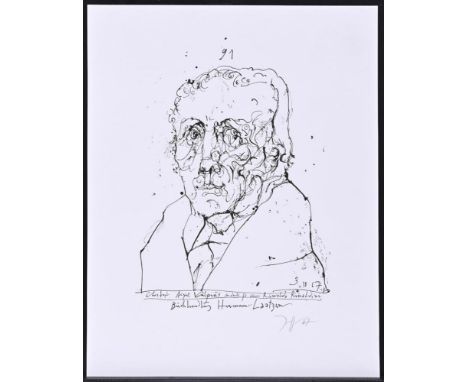                     JANSSEN,             Horst(1929 Hamburg - 1995 Hamburg)    Porträt des Schriftstellers Christoph August V