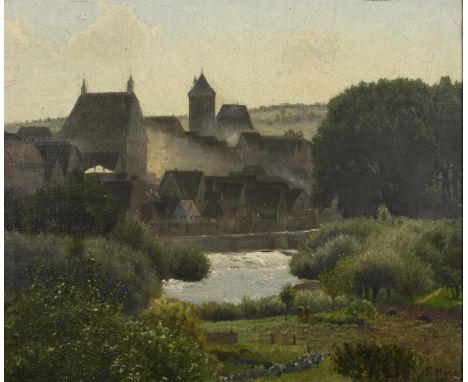                     HOCH,             Franz Xaver(1869 Freiburg - 1916 Vogesen)    BesigheimÖl/Leinwand/Karton. Rechts unten 