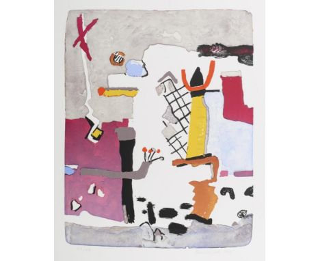                     BENEDIKT,             Václav(*1952 Pilsen)    "Zluty Totem"Farblithografie. Bleistiftsignatur. [19]93. Ex