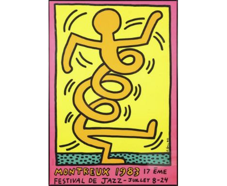                     HARING,             Keith(1958 Reading - 1990 New York City)    Plakat zum Montreux-Jazz-Festival "Pink"F