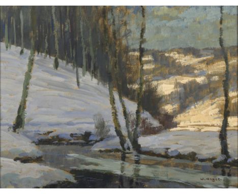                     NAGEL,             Wilhelm(1866 Mannheim - 1945 Baden-Baden)    Winter im GebirgeGouache. Rechts unten si