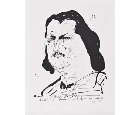                     JANSSEN,             Horst(1929 Hamburg - 1995 Hamburg)    Porträt des Schriftstellers Honoré de BalzacOf