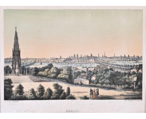                     WENTZEL,             Fr.    "Berlin"Kolorierte Lithografie. Um 1870. Humbert, Paris. Blatt: 32,5 x 45,3 c