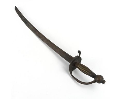 Preußischer Infanteriesäbel M 1715. Wohl 18. Jahrhundert.             L 72 cm.             Einschneidig, gebogene Klinge mit 