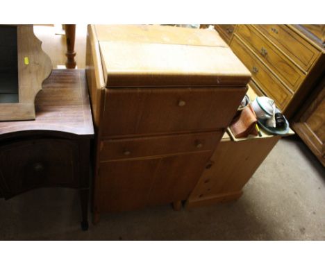 An oak veneered Art Deco style drink's cabinets