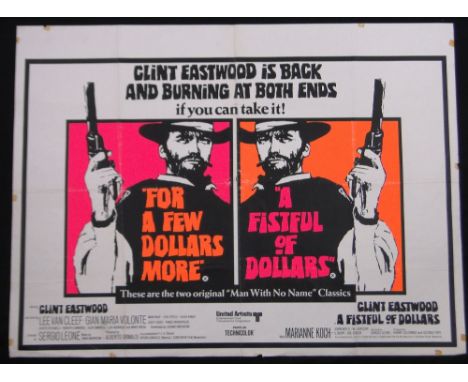 For a Few Dollars More / A Fistful of Dollars - Clint Eastwood (UA 1970's re-release),Double Bill Quad Film Poster, 30 x 40",