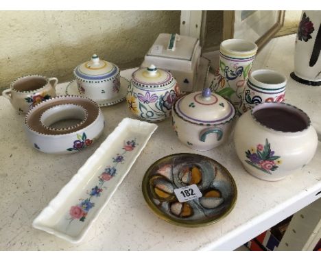 A large collection of various white bodied Traditional Poole Pottery items to include a Carter Stabler Adams cheese dish, dec