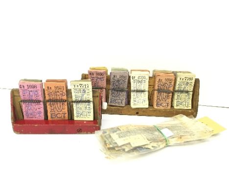 2 x Bus Conductors Ticket Holders containing a quantity of unclipped Hants and Dorset Motor Services Tickets. 