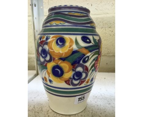 A Poole Pottery vase, shape 599, decorated in the YO pattern by Phyllis Ryall (8.5").