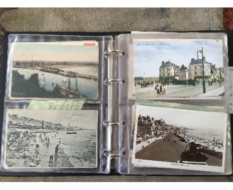 An early 20th century topographical postcard album of local interest to include scenes of Weymouth, Dorchester, Lyme Regis an