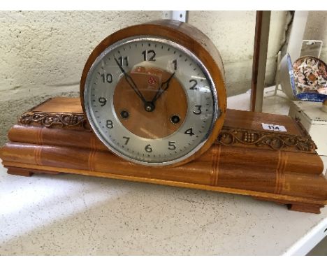 An Art Deco style 15 day mantle clock.
