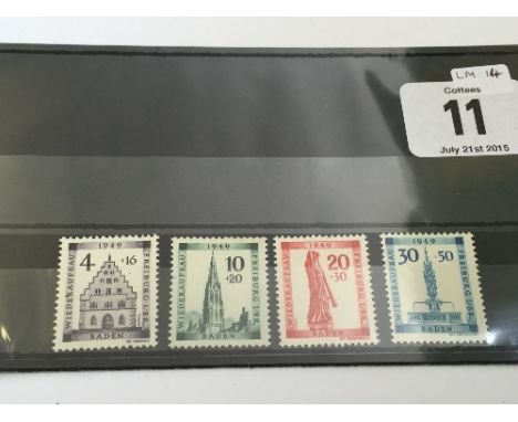 Allied Occ-Baden 1949 SG FB38-41 Mounted Mint Cat £80.