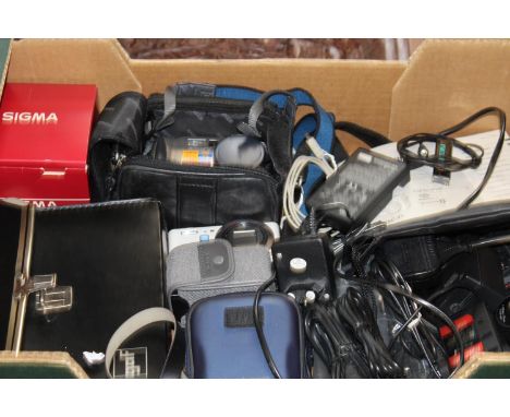 A job lot of assorted camera equipment 