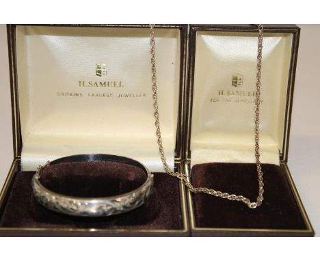 A Sterling silver bangle &amp; necklace 