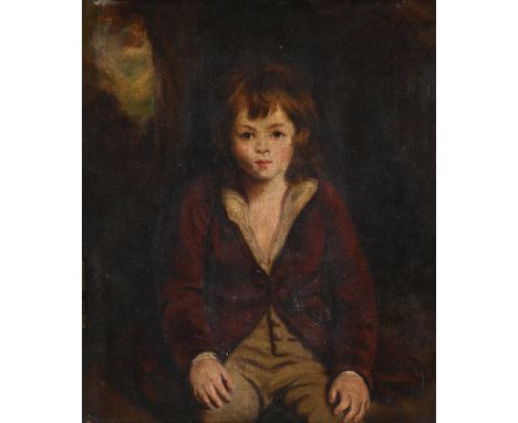 CIRCLE OF SIR JOSHUA REYNOLDS (BRITISH 1723-1792) MASTER BUNBURY  Oil on canvas laid on panel 34.2 x 29cm (13¼ x 11¼ in.)Afte