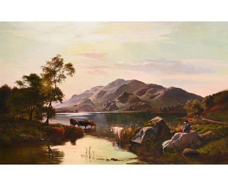 SIDNEY RICHARD PERCY (BRITISH 1821-1886) LOCH KATRINE Oil on canvas Signed (lower right), titled (to stretcher verso) 60 x 95