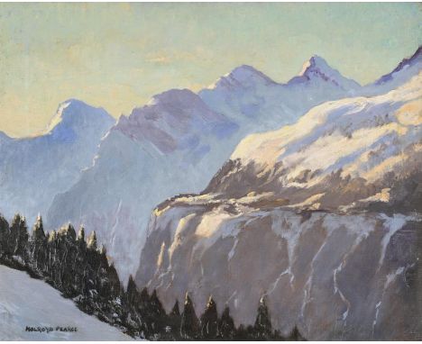 λ &nbspEDWARD HOLROYD PEARCE (BRITISH 1909-1990) ALPINE LANDSCAPE Oil on canvas  Signed (lower left) 40 x 50cm (15½ x 19½ in.