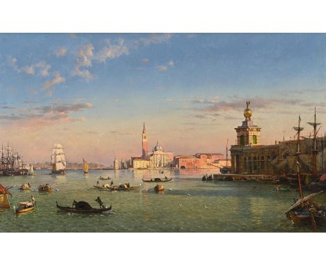FRIEDRICH NERLY, THE ELDER (GERMAN 1807-1878) THE PALAZZO PISCANI, VENICE Oil on canvas Signed (lower right) 50 x 81.5cm (19½