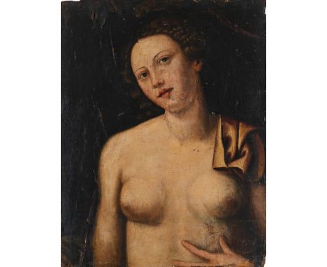 ITALIAN SCHOOL (16/17TH CENTURY) LUCRETIA Oil on panel 52 x 40cm (20¼ x 15½ in.) Unframed   Condition Report:  The panel is b