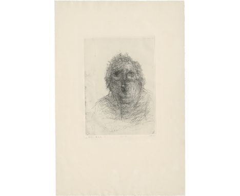 Janssen, Horst -- Selbst-SuffRadierung auf Velin. 1964.39,7 x 28,8 cm (79 x 52 cm).Signiert "Janssen" und zweifach datiert so